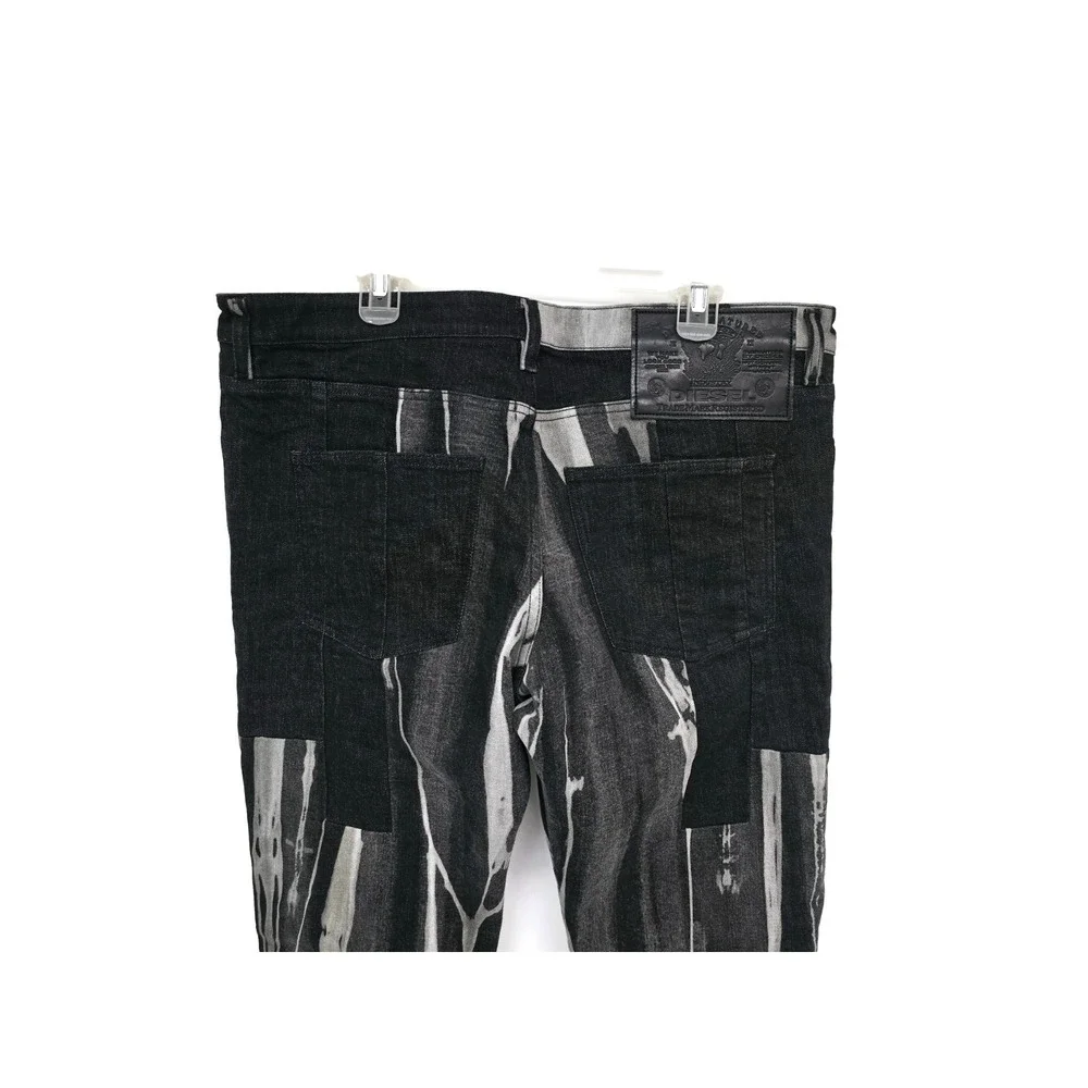 Diesel Mens D-KRAS 09B35 Slim Stretch Denim Jeans Black Grey Y2K Hip Hop Size 38